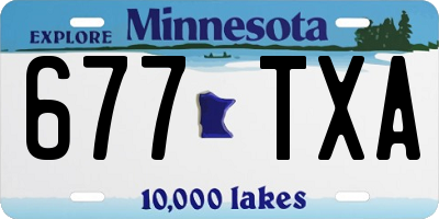MN license plate 677TXA