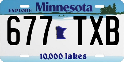 MN license plate 677TXB