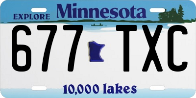 MN license plate 677TXC