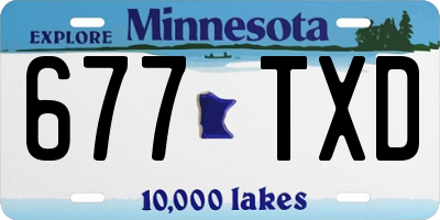 MN license plate 677TXD