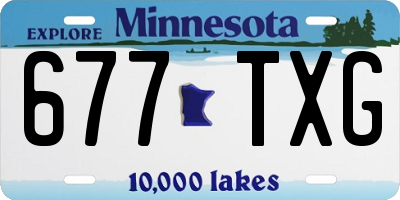 MN license plate 677TXG