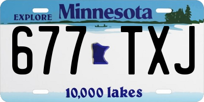 MN license plate 677TXJ