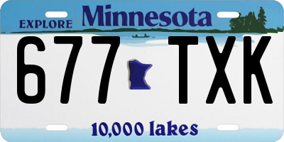 MN license plate 677TXK