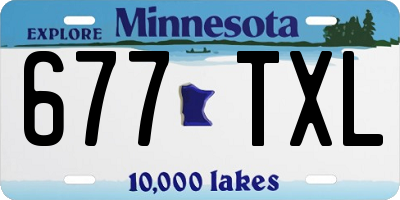 MN license plate 677TXL