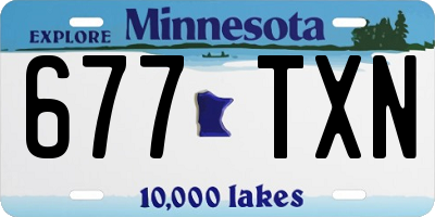 MN license plate 677TXN