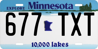 MN license plate 677TXT