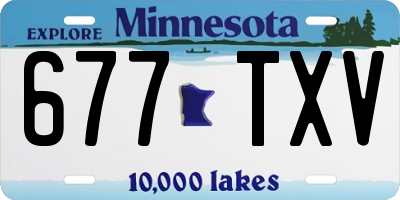 MN license plate 677TXV