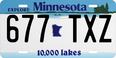 MN license plate 677TXZ