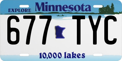 MN license plate 677TYC