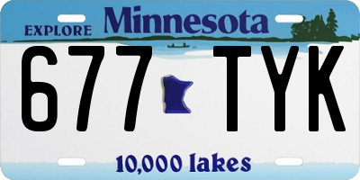 MN license plate 677TYK