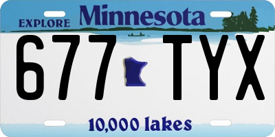 MN license plate 677TYX