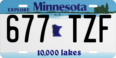 MN license plate 677TZF