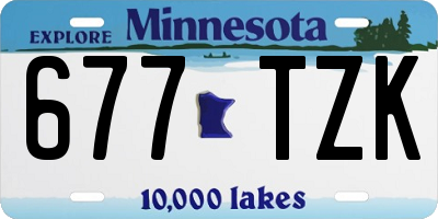 MN license plate 677TZK