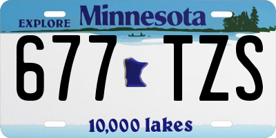 MN license plate 677TZS