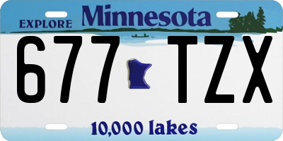 MN license plate 677TZX
