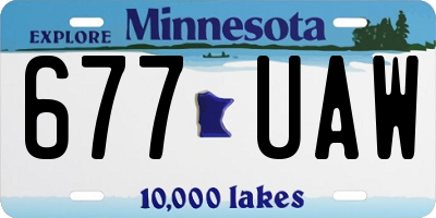 MN license plate 677UAW