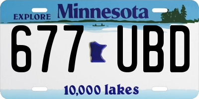 MN license plate 677UBD