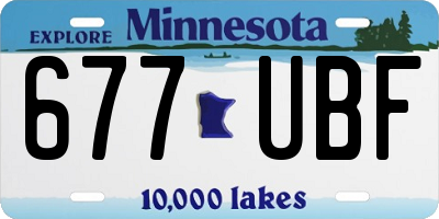 MN license plate 677UBF