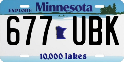 MN license plate 677UBK