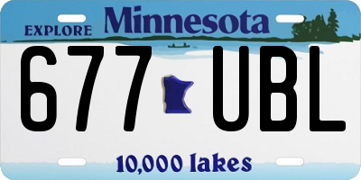 MN license plate 677UBL
