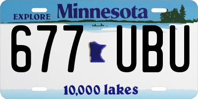 MN license plate 677UBU