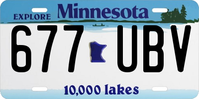 MN license plate 677UBV