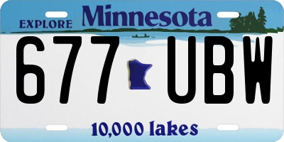 MN license plate 677UBW