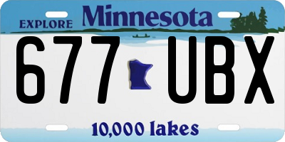 MN license plate 677UBX