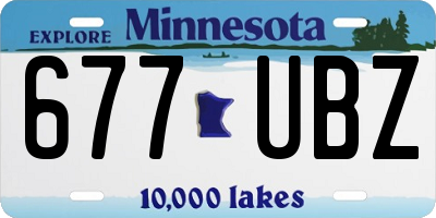MN license plate 677UBZ