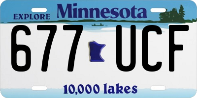 MN license plate 677UCF