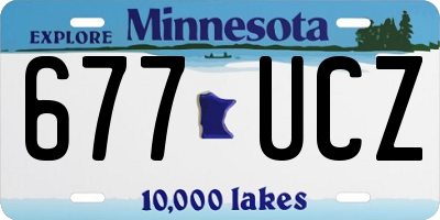 MN license plate 677UCZ