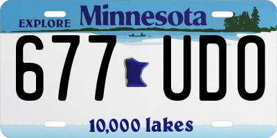 MN license plate 677UDO