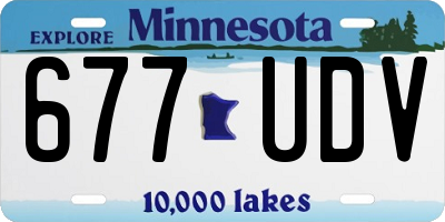 MN license plate 677UDV
