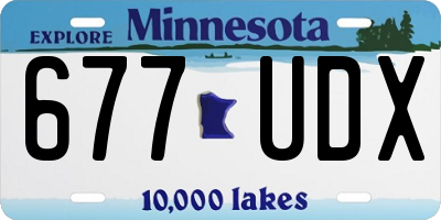 MN license plate 677UDX