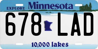 MN license plate 678LAD