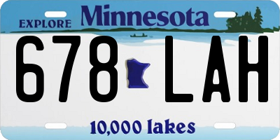 MN license plate 678LAH