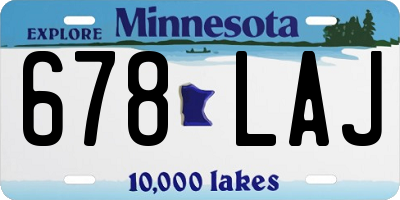 MN license plate 678LAJ