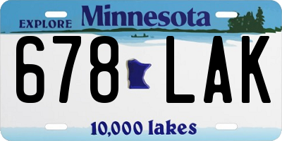 MN license plate 678LAK