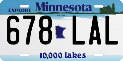 MN license plate 678LAL