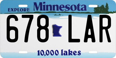 MN license plate 678LAR