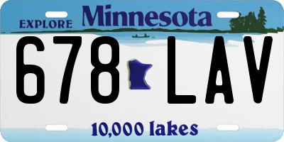 MN license plate 678LAV