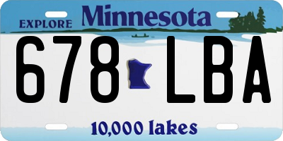 MN license plate 678LBA
