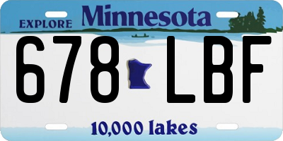 MN license plate 678LBF