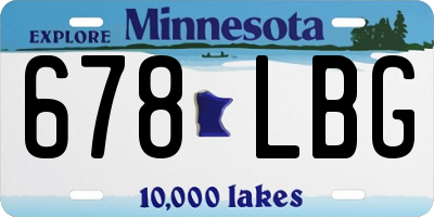 MN license plate 678LBG