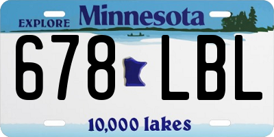 MN license plate 678LBL
