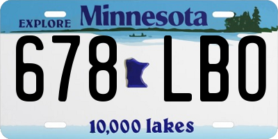 MN license plate 678LBO