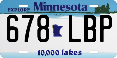 MN license plate 678LBP