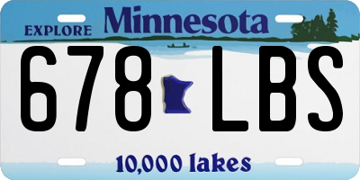 MN license plate 678LBS