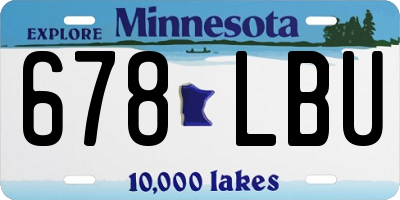 MN license plate 678LBU