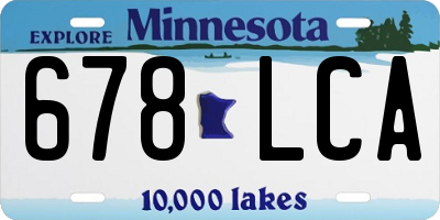 MN license plate 678LCA